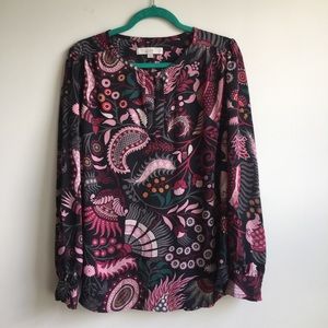 LOFT long sleeve floral shirt